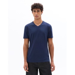 T-shirt regular col V 100% coton
