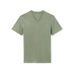 T-shirt regular col V 100% coton