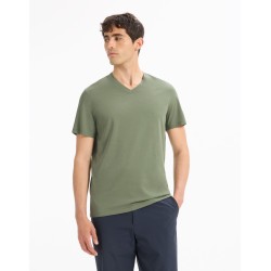 T-shirt regular col V 100% coton